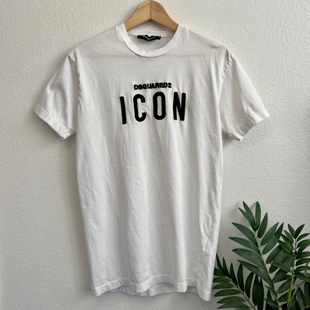 DSQUARED2 ICON Embroidered White T-Shirt Size M